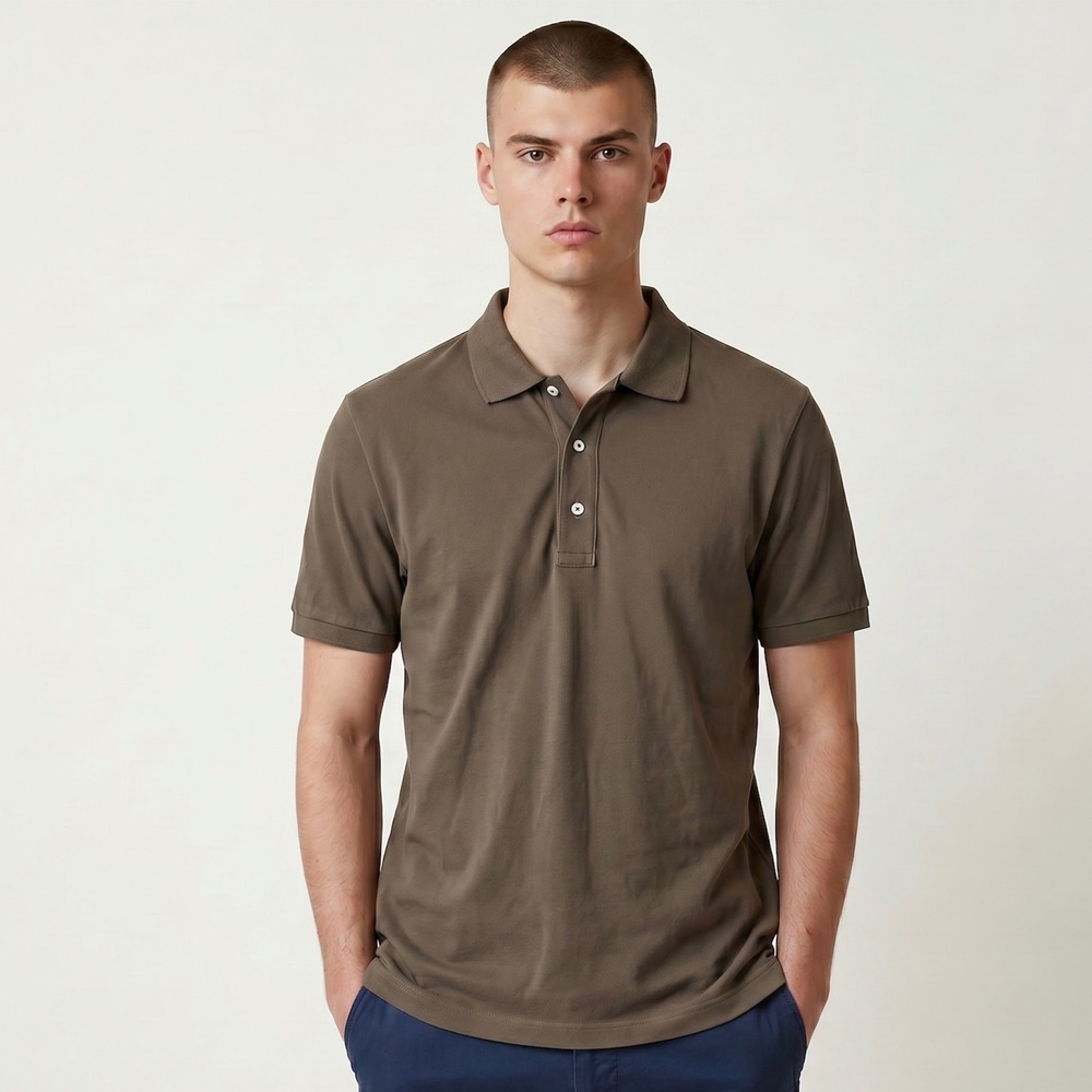 Todd Snyder Men's Organic Cotton Pique Polo Shirt Green Olive Thyme Size Medium - Picture 1 of 9